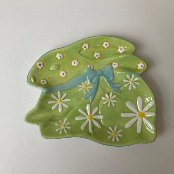 Pier 1 Imports Bunny Rabbit Candy Dish Hand Painted Dolomite Easter Holiday - Picture 4 of 7